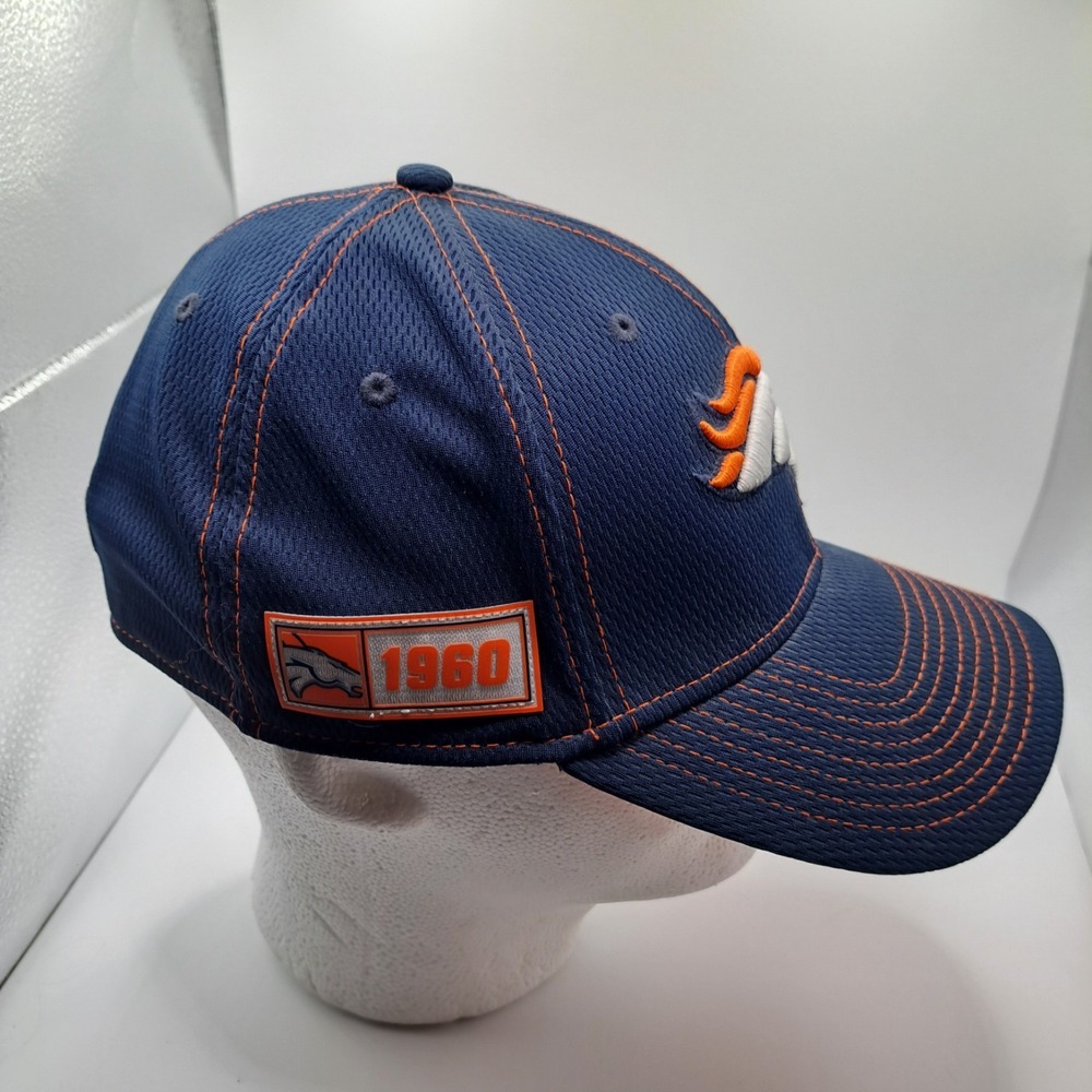 New Era Denver Broncos 39Thirty Blue Cap Hat 100 Season M/L - Picture 5 of 9